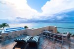 Your private ocean view beachfront patio with Jacuzzi